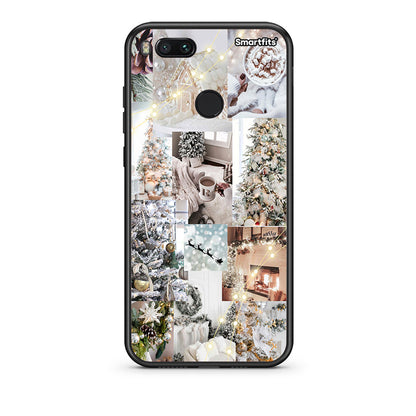 xiaomi mi aWhite Christmas θήκη από τη Smartfits με σχέδιο στο πίσω μέρος και μαύρο περίβλημα | Smartphone case with colorful back and black bezels by Smartfits