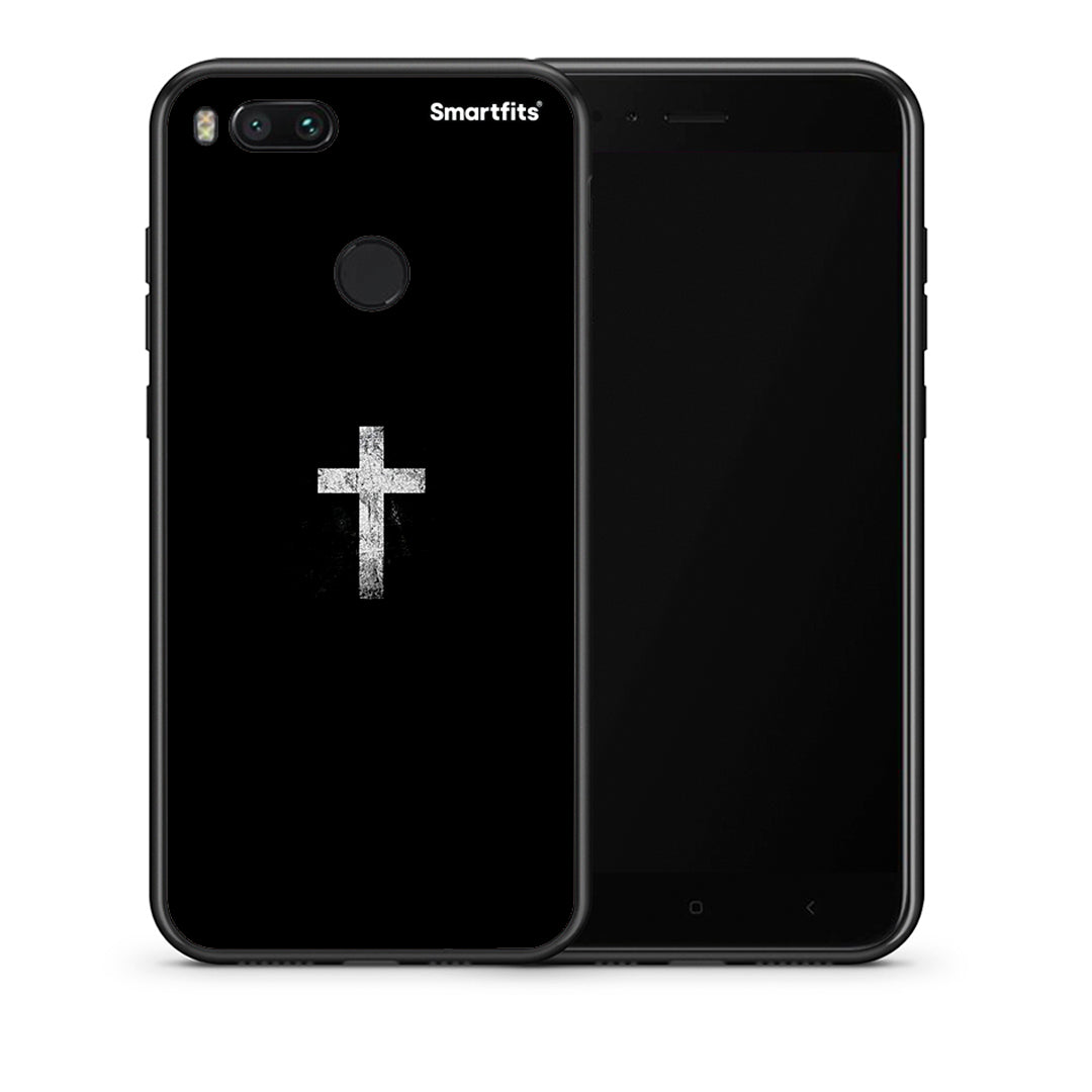 Θήκη Xiaomi Mi A1 White Cross από τη Smartfits με σχέδιο στο πίσω μέρος και μαύρο περίβλημα | Xiaomi Mi A1 White Cross case with colorful back and black bezels