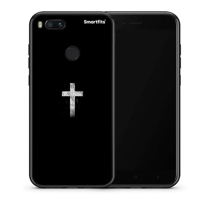 Θήκη Xiaomi Mi A1 White Cross από τη Smartfits με σχέδιο στο πίσω μέρος και μαύρο περίβλημα | Xiaomi Mi A1 White Cross case with colorful back and black bezels
