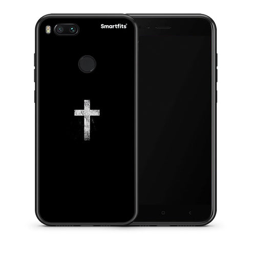 Θήκη Xiaomi Mi A1 White Cross από τη Smartfits με σχέδιο στο πίσω μέρος και μαύρο περίβλημα | Xiaomi Mi A1 White Cross case with colorful back and black bezels