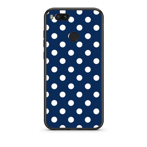 Θήκη Xiaomi Mi A1 White Large Polka Dots on Navy από τη Smartfits με σχέδιο στο πίσω μέρος και μαύρο περίβλημα | Xiaomi Mi A1 White Large Polka Dots on Navy case with colorful back and black bezels