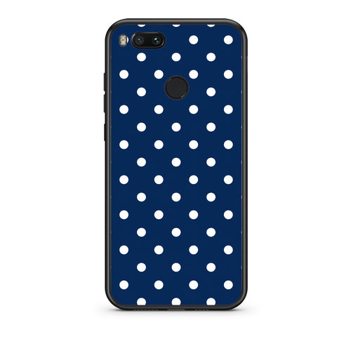 Θήκη Xiaomi Mi A1 White Small Polka Dots on Navy από τη Smartfits με σχέδιο στο πίσω μέρος και μαύρο περίβλημα | Xiaomi Mi A1 White Small Polka Dots on Navy case with colorful back and black bezels