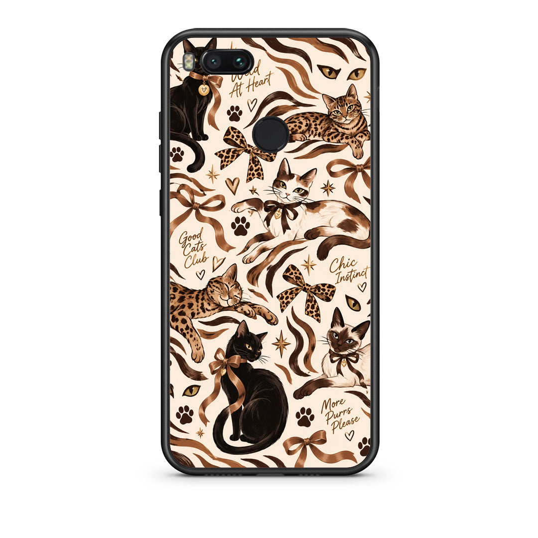 Θήκη Xiaomi Mi A1 Wild Cats and Animal Print Collage από τη Smartfits με σχέδιο στο πίσω μέρος και μαύρο περίβλημα | Xiaomi Mi A1 Wild Cats and Animal Print Collage case with colorful back and black bezels