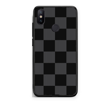 Θήκη Xiaomi Mi A2 Black and Charcoal Striped Checks από τη Smartfits με σχέδιο στο πίσω μέρος και μαύρο περίβλημα | Xiaomi Mi A2 Black and Charcoal Striped Checks case with colorful back and black bezels