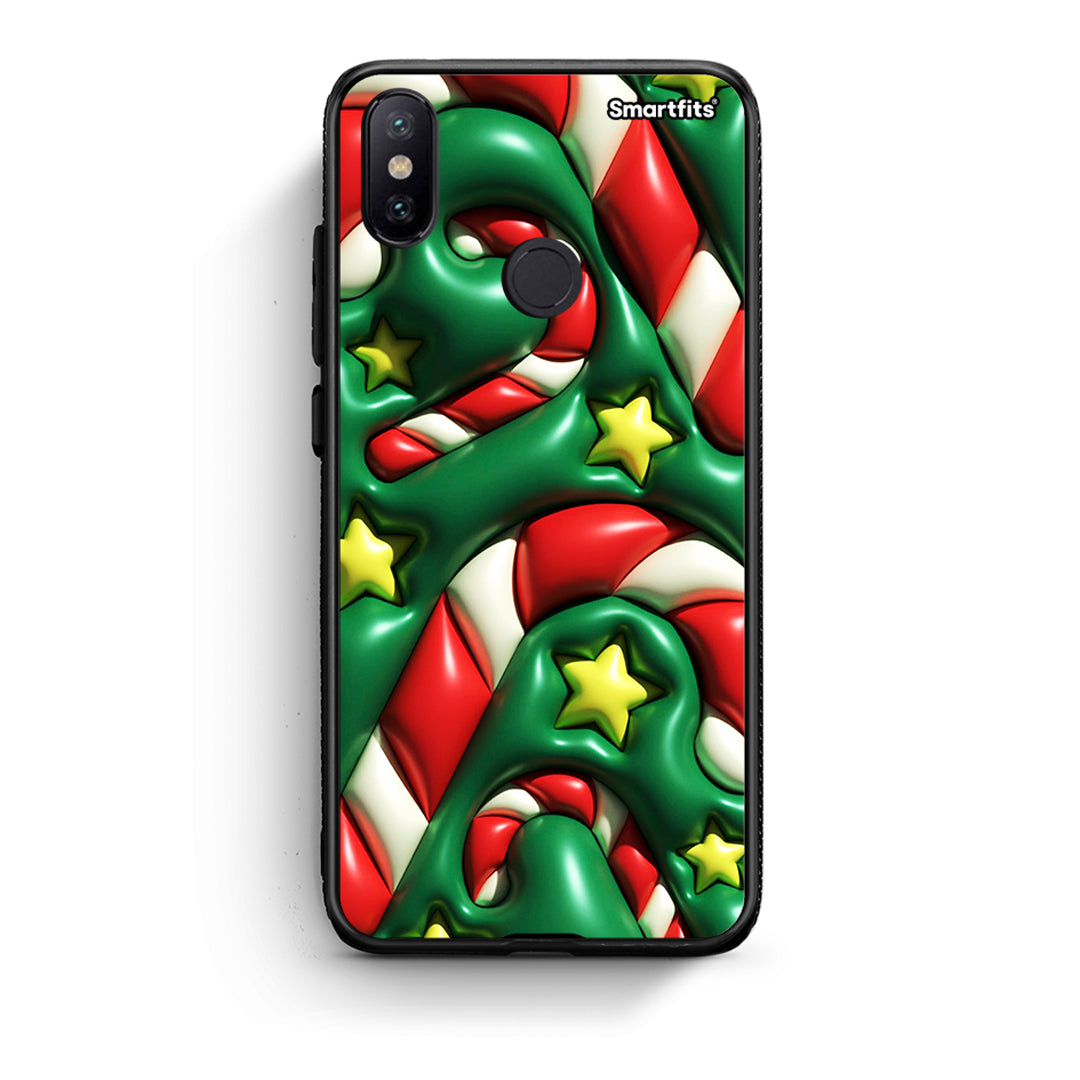 Xiaomi Mi A2 Christmas Bubbles θήκη από τη Smartfits με σχέδιο στο πίσω μέρος και μαύρο περίβλημα | Smartphone case with colorful back and black bezels by Smartfits