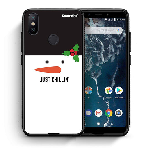 Θήκη Xiaomi Mi A2 Christmas Chillin από τη Smartfits με σχέδιο στο πίσω μέρος και μαύρο περίβλημα | Xiaomi Mi A2 Christmas Chillin case with colorful back and black bezels
