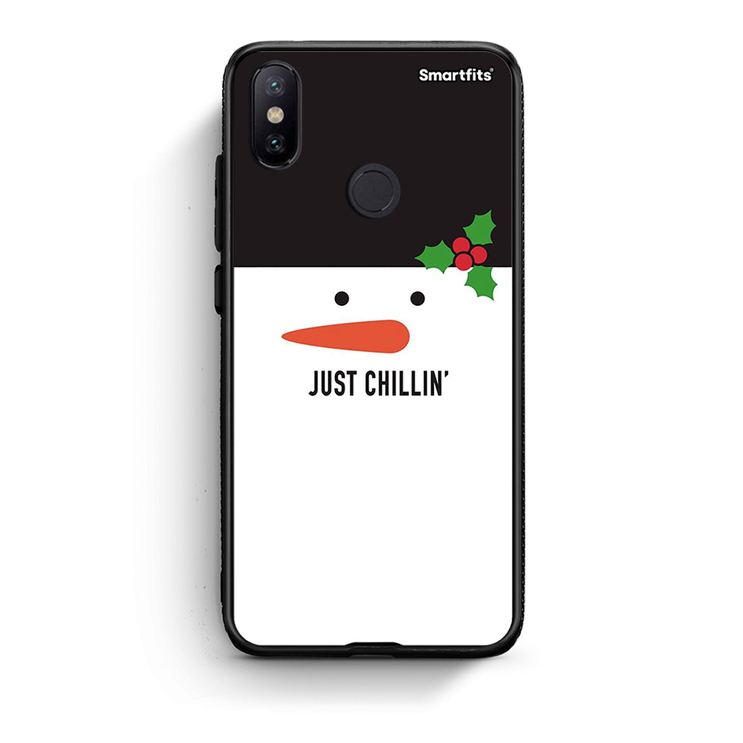 Xiaomi Mi A2 Christmas Chillin θήκη από τη Smartfits με σχέδιο στο πίσω μέρος και μαύρο περίβλημα | Smartphone case with colorful back and black bezels by Smartfits