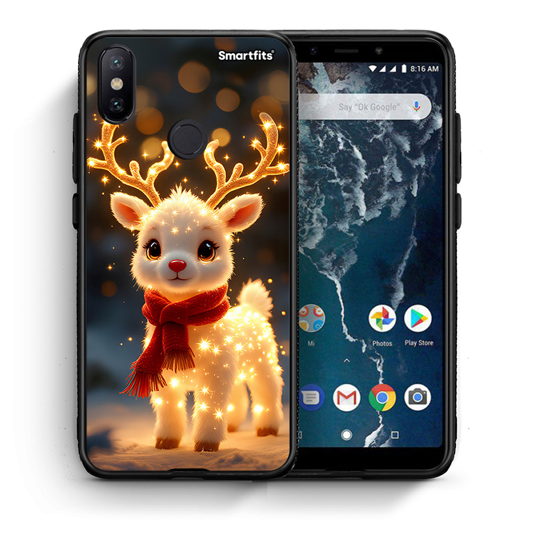 Θήκη Xiaomi Mi A2 Christmas Cutie από τη Smartfits με σχέδιο στο πίσω μέρος και μαύρο περίβλημα | Xiaomi Mi A2 Christmas Cutie case with colorful back and black bezels