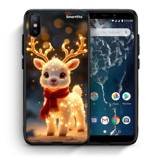 Θήκη Xiaomi Mi A2 Christmas Cutie από τη Smartfits με σχέδιο στο πίσω μέρος και μαύρο περίβλημα | Xiaomi Mi A2 Christmas Cutie case with colorful back and black bezels