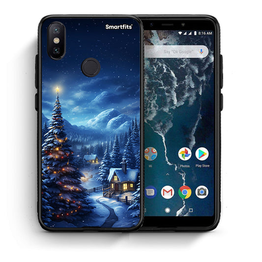Θήκη Xiaomi Mi A2 Christmas Scenery από τη Smartfits με σχέδιο στο πίσω μέρος και μαύρο περίβλημα | Xiaomi Mi A2 Christmas Scenery case with colorful back and black bezels