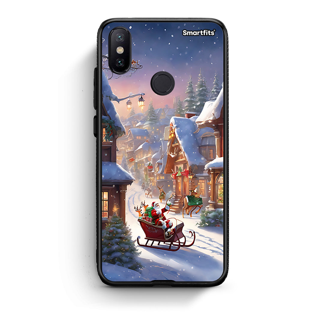 Xiaomi Mi A2 Christmas Snow θήκη από τη Smartfits με σχέδιο στο πίσω μέρος και μαύρο περίβλημα | Smartphone case with colorful back and black bezels by Smartfits