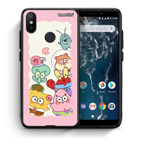 Θήκη Xiaomi Mi A2 Cute Companion από τη Smartfits με σχέδιο στο πίσω μέρος και μαύρο περίβλημα | Xiaomi Mi A2 Cute Companion case with colorful back and black bezels