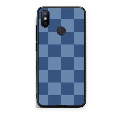 Θήκη Xiaomi Mi A2 Denim Blue Checkerboard από τη Smartfits με σχέδιο στο πίσω μέρος και μαύρο περίβλημα | Xiaomi Mi A2 Denim Blue Checkerboard case with colorful back and black bezels