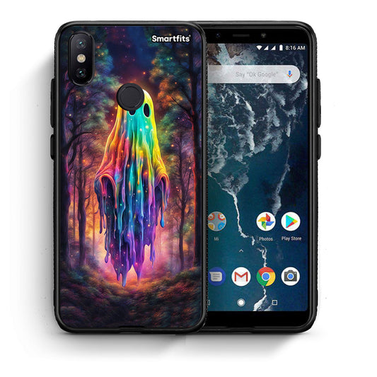 Θήκη Xiaomi Mi A2 Halloween Ghost από τη Smartfits με σχέδιο στο πίσω μέρος και μαύρο περίβλημα | Xiaomi Mi A2 Halloween Ghost case with colorful back and black bezels