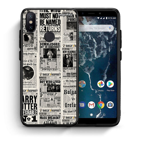 Θήκη Xiaomi Mi A2 Harry Paper από τη Smartfits με σχέδιο στο πίσω μέρος και μαύρο περίβλημα | Xiaomi Mi A2 Harry Paper case with colorful back and black bezels