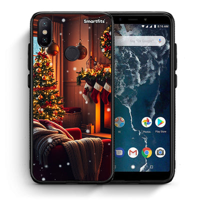 Θήκη Xiaomi Mi A2 Home For Christmas από τη Smartfits με σχέδιο στο πίσω μέρος και μαύρο περίβλημα | Xiaomi Mi A2 Home For Christmas case with colorful back and black bezels