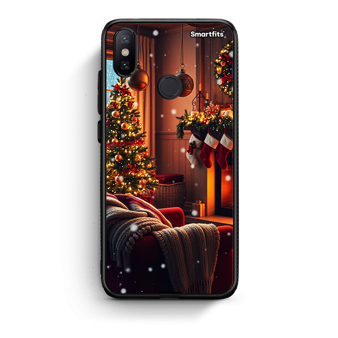 Xiaomi Mi A2 Home For Christmas θήκη από τη Smartfits με σχέδιο στο πίσω μέρος και μαύρο περίβλημα | Smartphone case with colorful back and black bezels by Smartfits