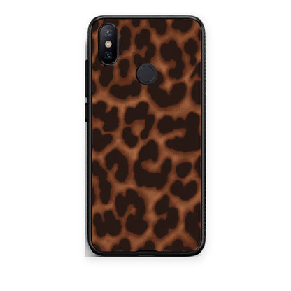 Θήκη Xiaomi Mi A2 Leopard Print Dark Brown από τη Smartfits με σχέδιο στο πίσω μέρος και μαύρο περίβλημα | Xiaomi Mi A2 Leopard Print Dark Brown case with colorful back and black bezels