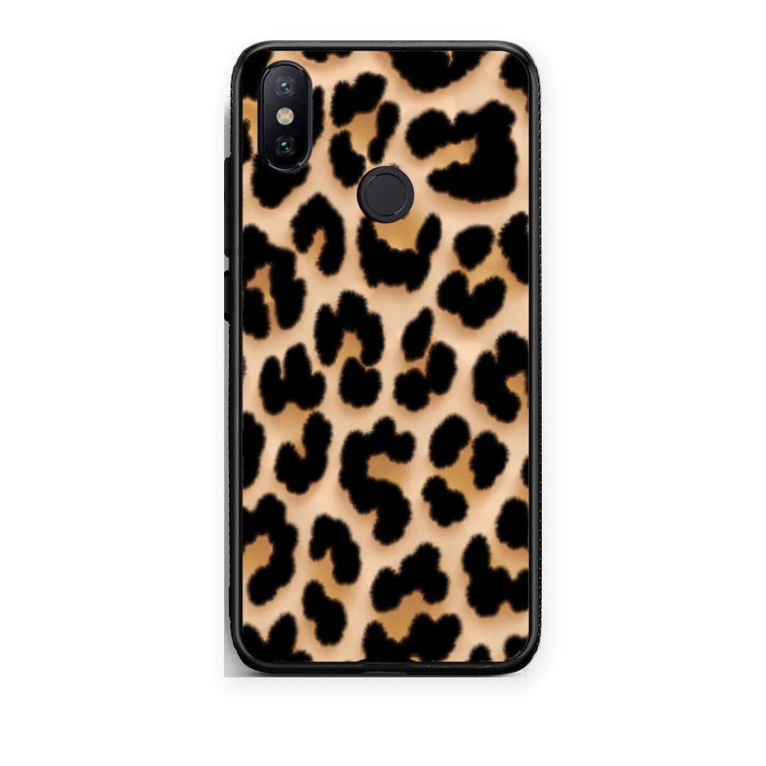 Θήκη Xiaomi Mi A2 Leopard Print Tan Large από τη Smartfits με σχέδιο στο πίσω μέρος και μαύρο περίβλημα | Xiaomi Mi A2 Leopard Print Tan Large case with colorful back and black bezels