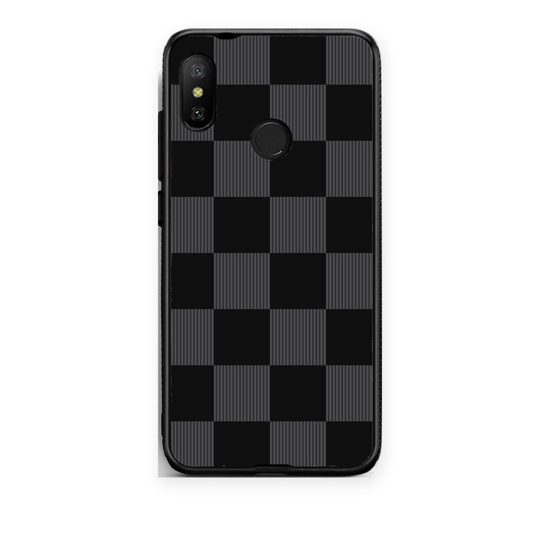 Θήκη Xiaomi Mi A2 Lite Black and Charcoal Striped Checks από τη Smartfits με σχέδιο στο πίσω μέρος και μαύρο περίβλημα | Xiaomi Mi A2 Lite Black and Charcoal Striped Checks case with colorful back and black bezels