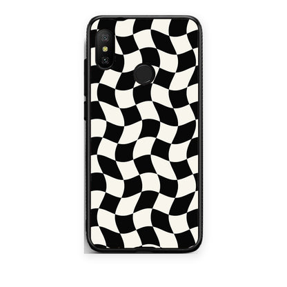 Θήκη Xiaomi Mi A2 Lite Black and Cream Wavy Checkerboard από τη Smartfits με σχέδιο στο πίσω μέρος και μαύρο περίβλημα | Xiaomi Mi A2 Lite Black and Cream Wavy Checkerboard case with colorful back and black bezels