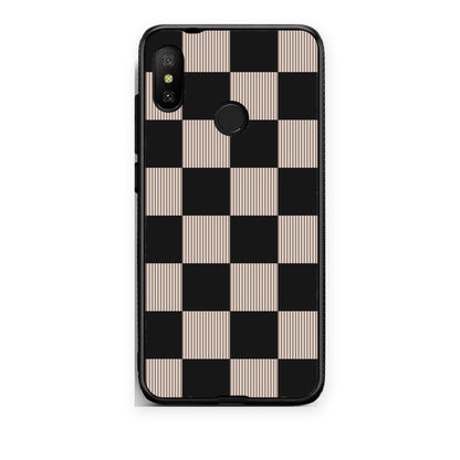 Θήκη Xiaomi Mi A2 Lite Black and Taupe Striped Checks από τη Smartfits με σχέδιο στο πίσω μέρος και μαύρο περίβλημα | Xiaomi Mi A2 Lite Black and Taupe Striped Checks case with colorful back and black bezels