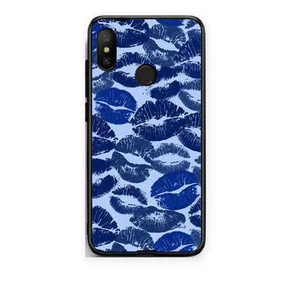 Θήκη Xiaomi Mi A2 Lite Blue Lipstick Kisses από τη Smartfits με σχέδιο στο πίσω μέρος και μαύρο περίβλημα | Xiaomi Mi A2 Lite Blue Lipstick Kisses case with colorful back and black bezels