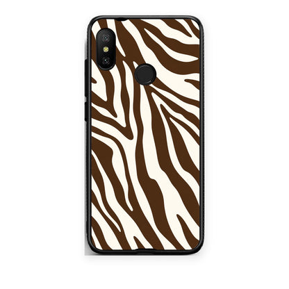 Θήκη Xiaomi Mi A2 Lite Brown and Cream Zebra Stripes από τη Smartfits με σχέδιο στο πίσω μέρος και μαύρο περίβλημα | Xiaomi Mi A2 Lite Brown and Cream Zebra Stripes case with colorful back and black bezels