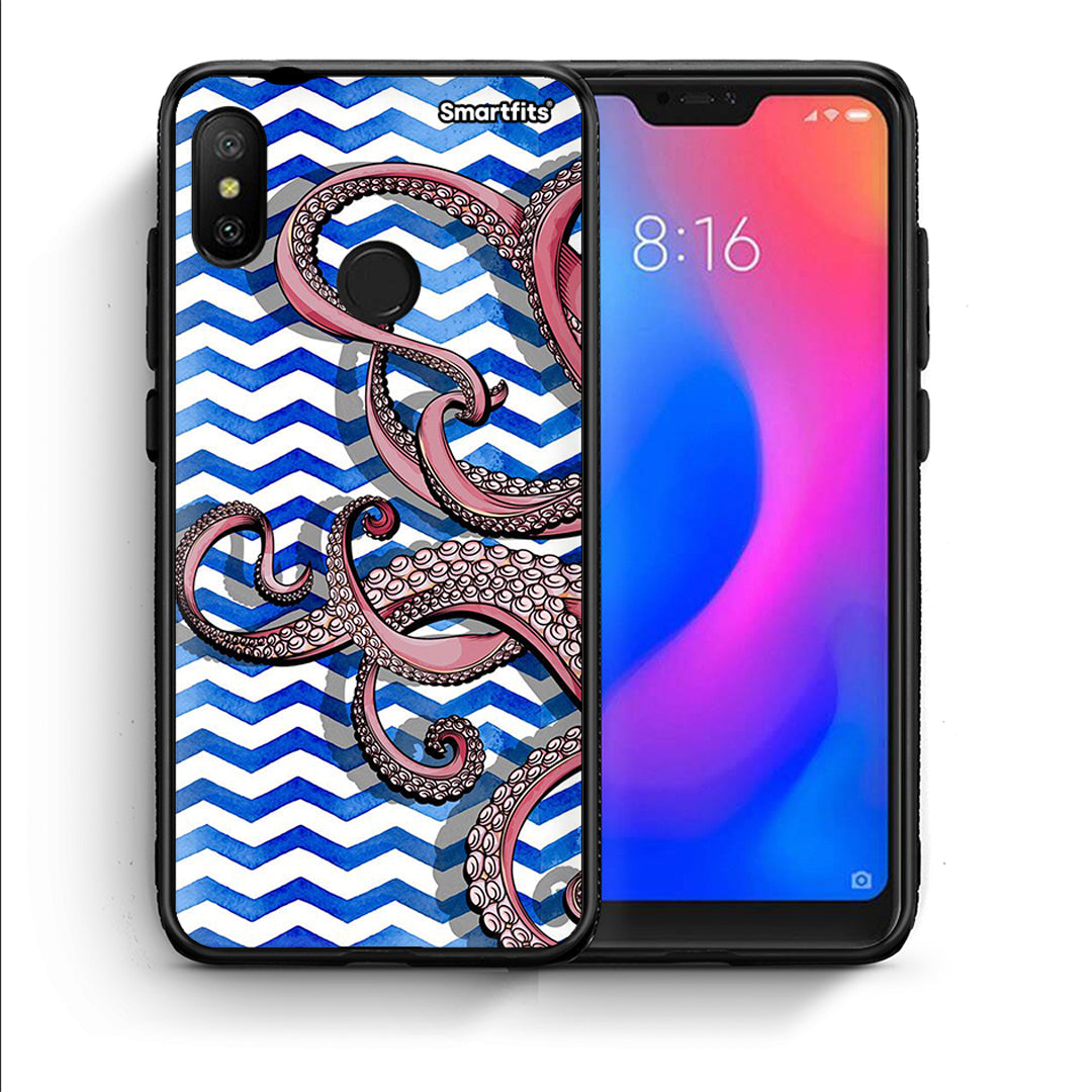 Θήκη Xiaomi Mi A2 Lite Chevron Devilfish από τη Smartfits με σχέδιο στο πίσω μέρος και μαύρο περίβλημα | Xiaomi Mi A2 Lite Chevron Devilfish case with colorful back and black bezels