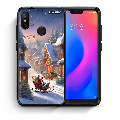 Θήκη Xiaomi Mi A2 Lite Christmas Snow από τη Smartfits με σχέδιο στο πίσω μέρος και μαύρο περίβλημα | Xiaomi Mi A2 Lite Christmas Snow case with colorful back and black bezels