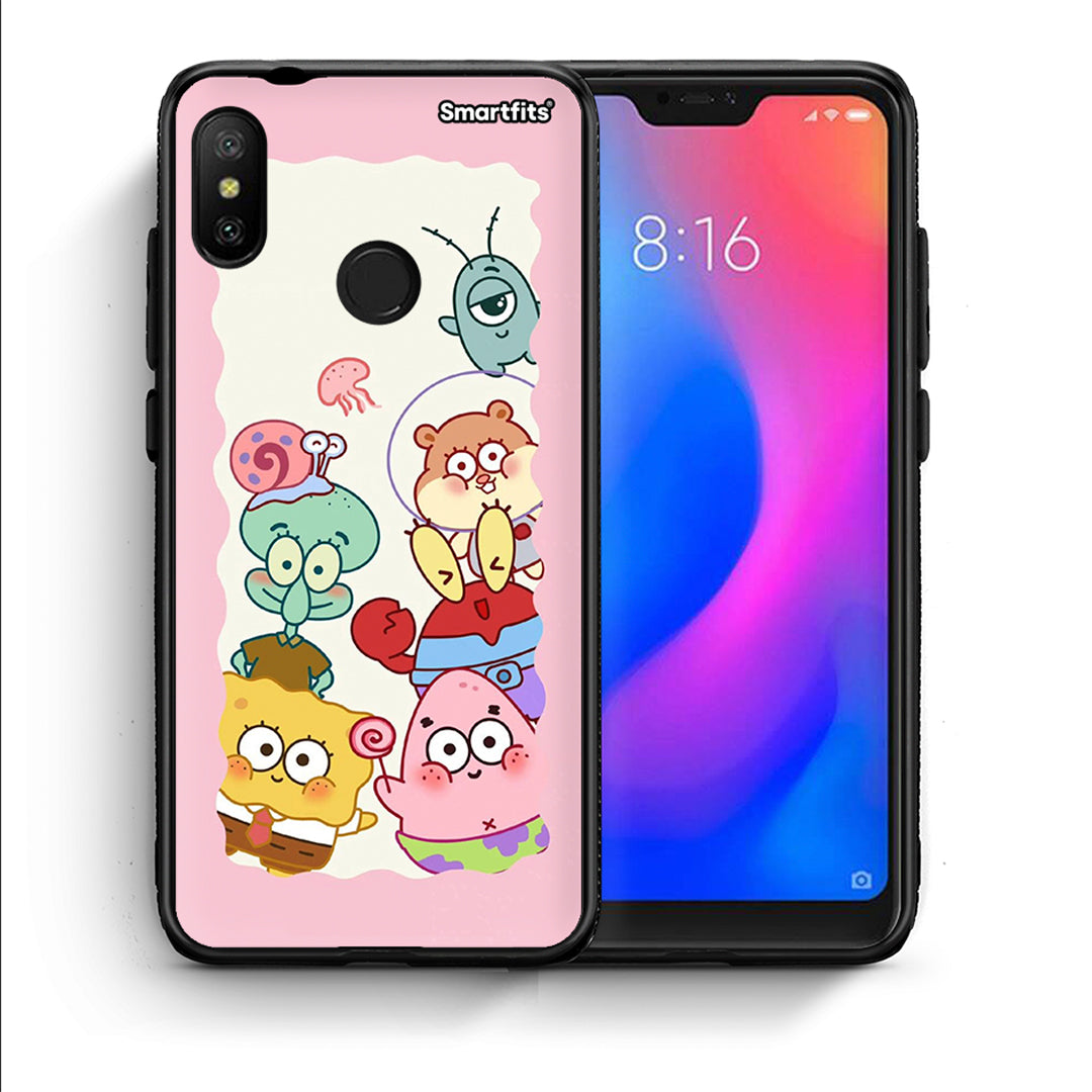 Θήκη Xiaomi Mi A2 Lite Cute Companion από τη Smartfits με σχέδιο στο πίσω μέρος και μαύρο περίβλημα | Xiaomi Mi A2 Lite Cute Companion case with colorful back and black bezels