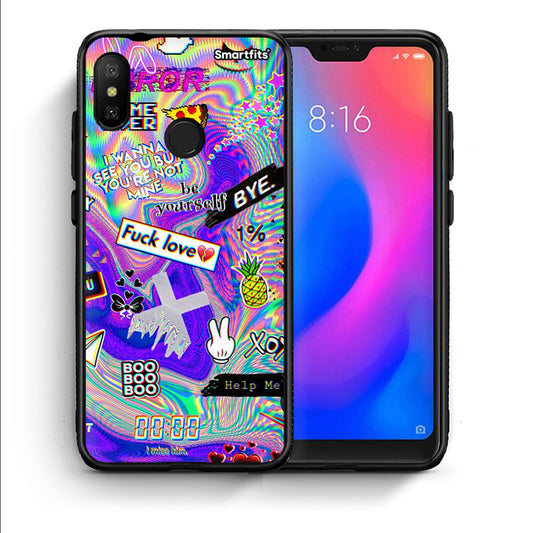 Θήκη Xiaomi Mi A2 Lite Game Over από τη Smartfits με σχέδιο στο πίσω μέρος και μαύρο περίβλημα | Xiaomi Mi A2 Lite Game Over case with colorful back and black bezels