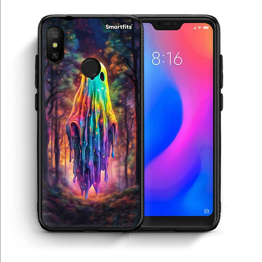 Θήκη Xiaomi Mi A2 Lite Halloween Ghost από τη Smartfits με σχέδιο στο πίσω μέρος και μαύρο περίβλημα | Xiaomi Mi A2 Lite Halloween Ghost case with colorful back and black bezels