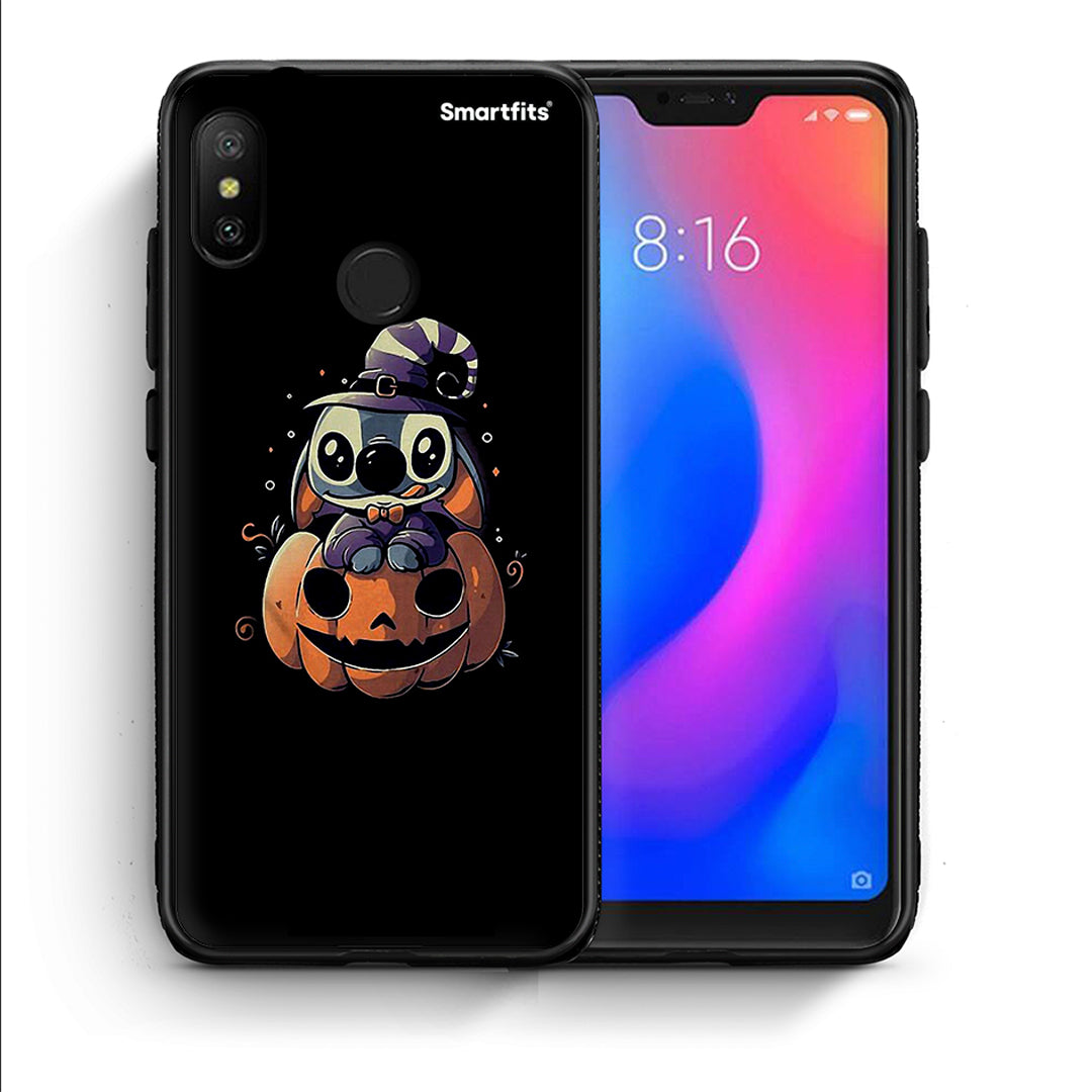 Θήκη Xiaomi Mi A2 Lite Halloween Stitch από τη Smartfits με σχέδιο στο πίσω μέρος και μαύρο περίβλημα | Xiaomi Mi A2 Lite Halloween Stitch case with colorful back and black bezels