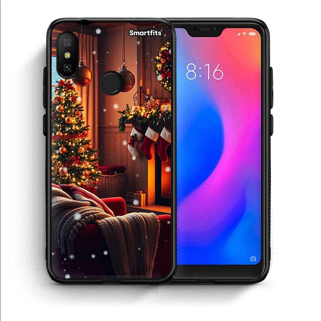 Θήκη Xiaomi Mi A2 Lite Home For Christmas από τη Smartfits με σχέδιο στο πίσω μέρος και μαύρο περίβλημα | Xiaomi Mi A2 Lite Home For Christmas case with colorful back and black bezels