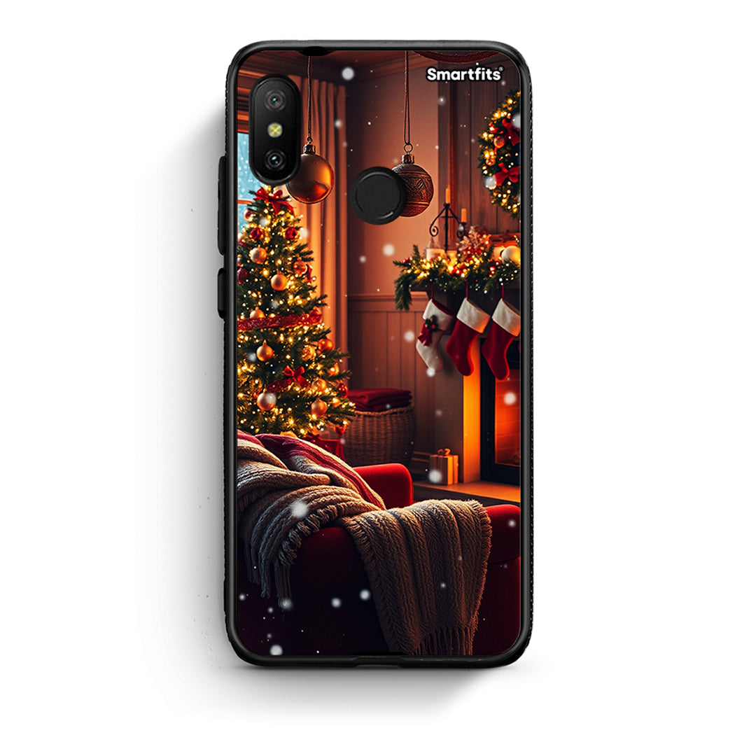 Xiaomi Mi A2 Lite Home For Christmas θήκη από τη Smartfits με σχέδιο στο πίσω μέρος και μαύρο περίβλημα | Smartphone case with colorful back and black bezels by Smartfits