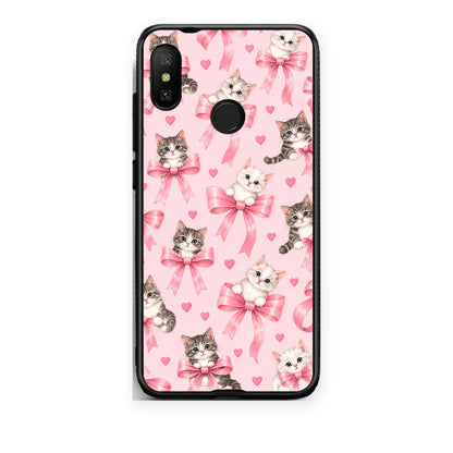Θήκη Xiaomi Mi A2 Lite Kittens and Pink Bows on Pink από τη Smartfits με σχέδιο στο πίσω μέρος και μαύρο περίβλημα | Xiaomi Mi A2 Lite Kittens and Pink Bows on Pink case with colorful back and black bezels
