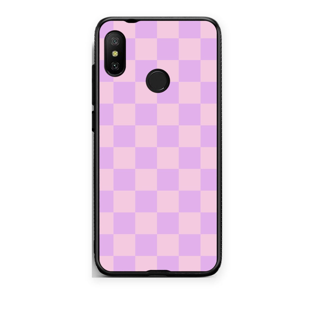 Θήκη Xiaomi Mi A2 Lite Lavender and Pink Checkerboard από τη Smartfits με σχέδιο στο πίσω μέρος και μαύρο περίβλημα | Xiaomi Mi A2 Lite Lavender and Pink Checkerboard case with colorful back and black bezels