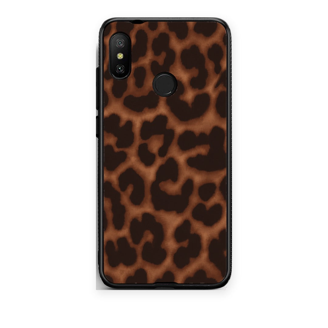 Θήκη Xiaomi Mi A2 Lite Leopard Print Dark Brown από τη Smartfits με σχέδιο στο πίσω μέρος και μαύρο περίβλημα | Xiaomi Mi A2 Lite Leopard Print Dark Brown case with colorful back and black bezels