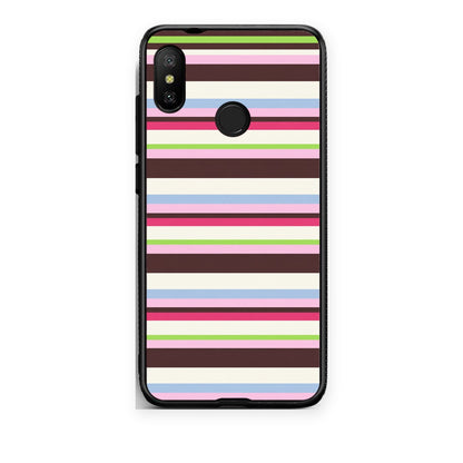 Θήκη Xiaomi Mi A2 Lite Multicolour Horizontal Stripes από τη Smartfits με σχέδιο στο πίσω μέρος και μαύρο περίβλημα | Xiaomi Mi A2 Lite Multicolour Horizontal Stripes case with colorful back and black bezels