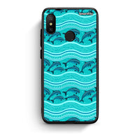 Thumbnail for Xiaomi Mi A2 Lite Swimming Dolphins θήκη από τη Smartfits με σχέδιο στο πίσω μέρος και μαύρο περίβλημα | Smartphone case with colorful back and black bezels by Smartfits