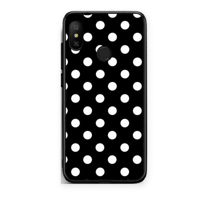 Θήκη Xiaomi Mi A2 Lite White Polka Dots on Black από τη Smartfits με σχέδιο στο πίσω μέρος και μαύρο περίβλημα | Xiaomi Mi A2 Lite White Polka Dots on Black case with colorful back and black bezels