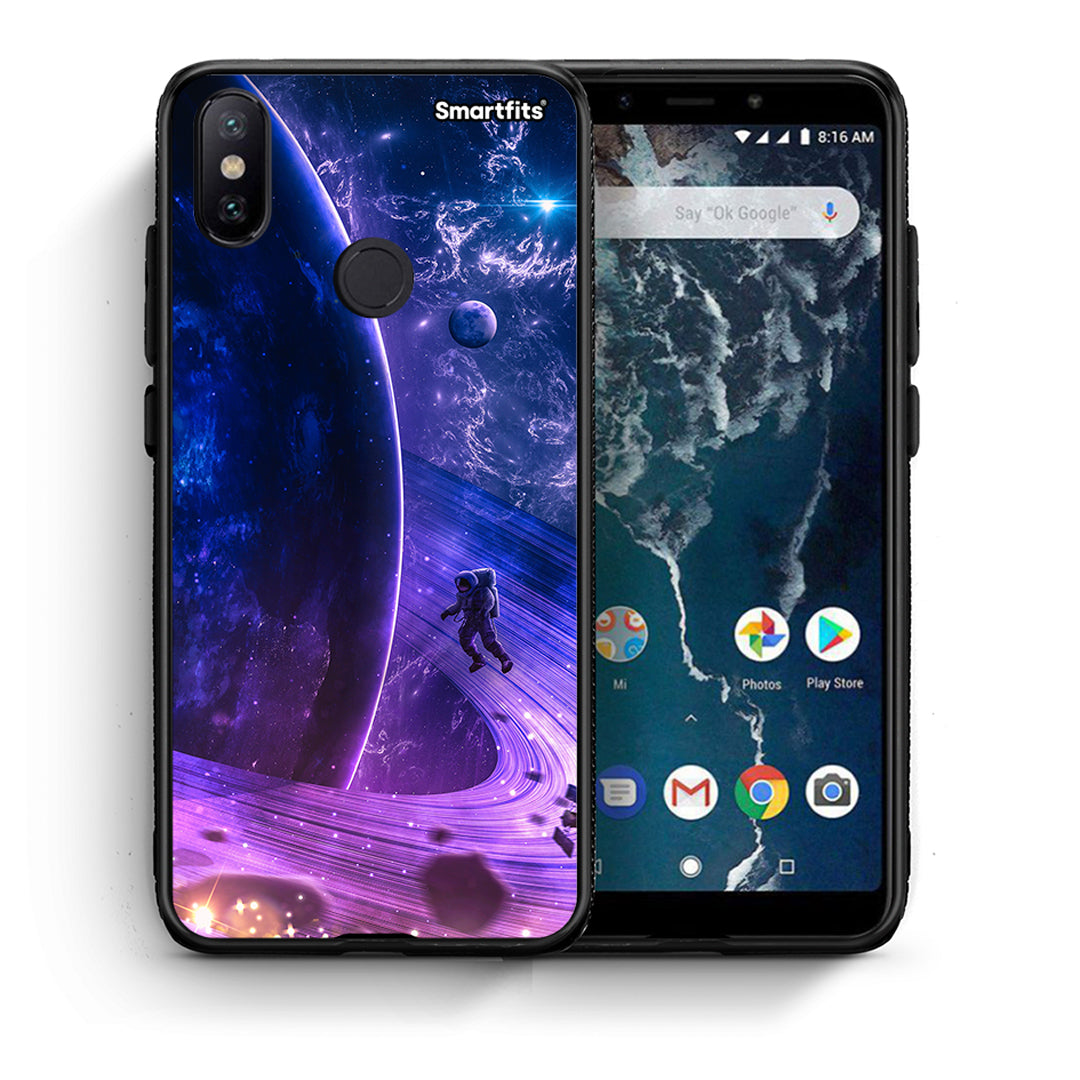 Θήκη Xiaomi Mi A2 Lost Astronaut από τη Smartfits με σχέδιο στο πίσω μέρος και μαύρο περίβλημα | Xiaomi Mi A2 Lost Astronaut case with colorful back and black bezels