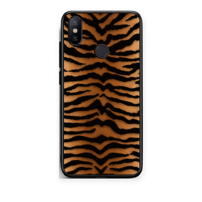 Θήκη Xiaomi Mi A2 Tiger Print Orange and Black από τη Smartfits με σχέδιο στο πίσω μέρος και μαύρο περίβλημα | Xiaomi Mi A2 Tiger Print Orange and Black case with colorful back and black bezels