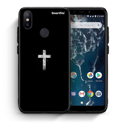 Θήκη Xiaomi Mi A2 White Cross από τη Smartfits με σχέδιο στο πίσω μέρος και μαύρο περίβλημα | Xiaomi Mi A2 White Cross case with colorful back and black bezels