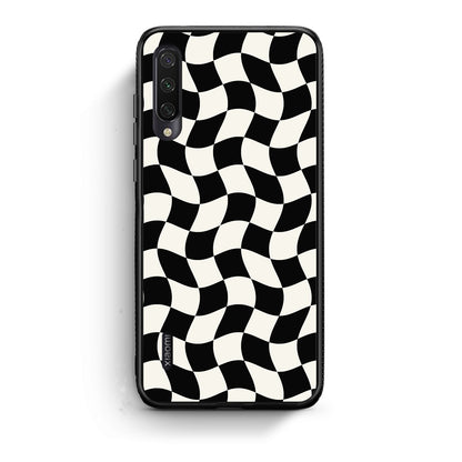 Θήκη Xiaomi Mi A3 Black and Cream Wavy Checkerboard από τη Smartfits με σχέδιο στο πίσω μέρος και μαύρο περίβλημα | Xiaomi Mi A3 Black and Cream Wavy Checkerboard case with colorful back and black bezels