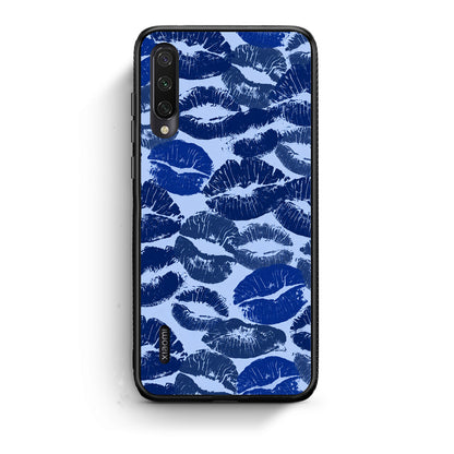 Θήκη Xiaomi Mi A3 Blue Lipstick Kisses από τη Smartfits με σχέδιο στο πίσω μέρος και μαύρο περίβλημα | Xiaomi Mi A3 Blue Lipstick Kisses case with colorful back and black bezels