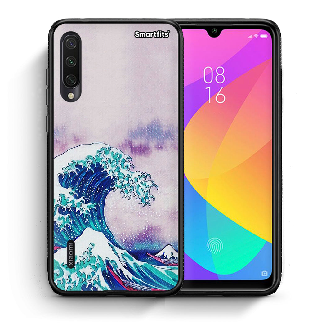 Θήκη Xiaomi Mi A3 Blue Waves από τη Smartfits με σχέδιο στο πίσω μέρος και μαύρο περίβλημα | Xiaomi Mi A3 Blue Waves case with colorful back and black bezels