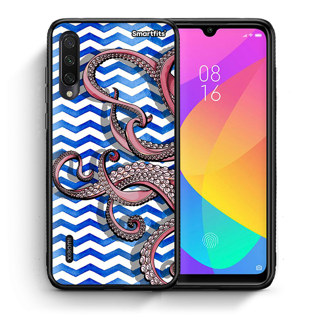 Θήκη Xiaomi Mi A3 Chevron Devilfish από τη Smartfits με σχέδιο στο πίσω μέρος και μαύρο περίβλημα | Xiaomi Mi A3 Chevron Devilfish case with colorful back and black bezels