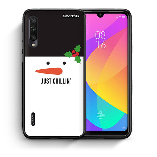 Θήκη Xiaomi Mi A3 Christmas Chillin από τη Smartfits με σχέδιο στο πίσω μέρος και μαύρο περίβλημα | Xiaomi Mi A3 Christmas Chillin case with colorful back and black bezels